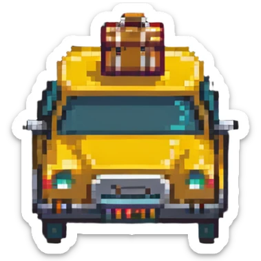 taxi cab airport transfer with luggage sticker