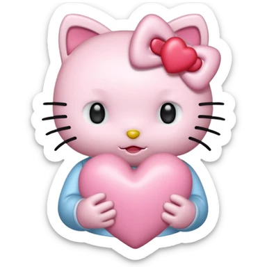 baby pink,hello kitty whit heart  sticker