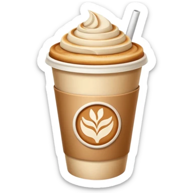 latte in paper cup sticker