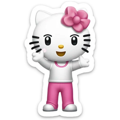 Hello kitty holding a sign that says “don’t crash out” sticker