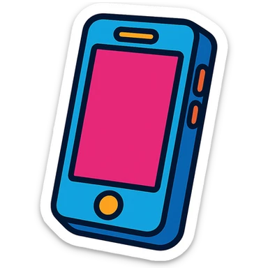 phone, vibrant toon style sticker