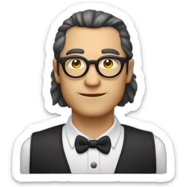 Viel homme blanc chauve avec lunettes rondes SANS moustache visage rond sticker