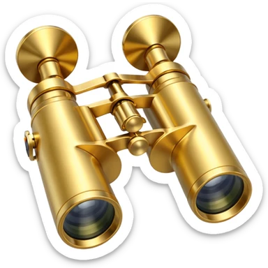 gold binoculars with BIG lenses sticker