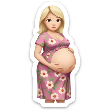 very heavily pregnant overdue woman with very  very big and large belly  sticker