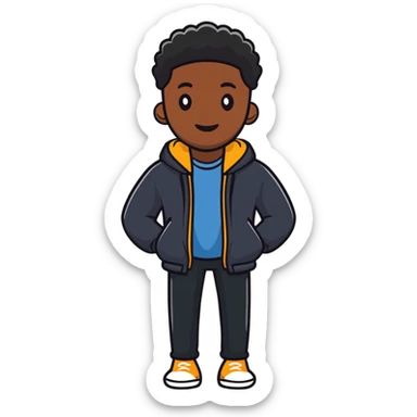 black man with casual style sticker
