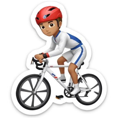 Taekwondo boy riding a road bike sticker