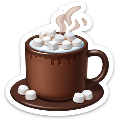 hot chocolate with marshmallows sticker