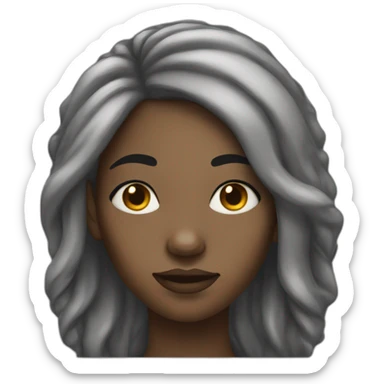 Black woman with long hair close one eye sticker