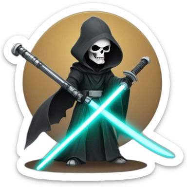 Jedi grim reaper with a scythe lightsaber sticker