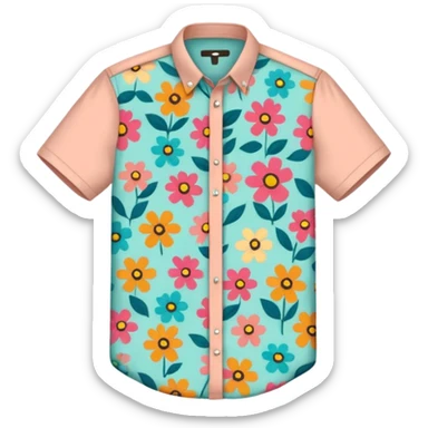 flowered hipster shirt sticker