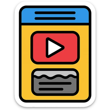 lottery scratcher ticket with a YouTube play button, energetic sticker