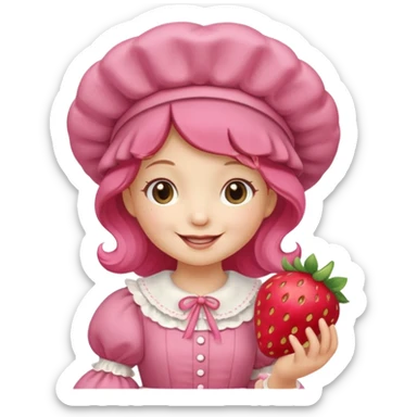 Vintage cartoon character strawberry shortcake sticker