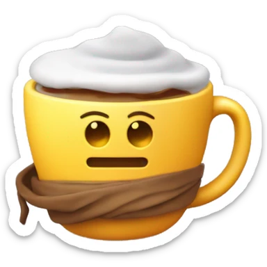 chica pelirroja con piel clara envuelta en manta con frío y un café caliente sticker