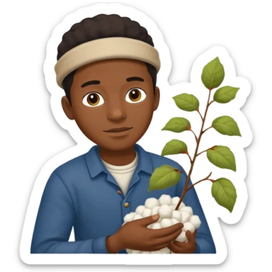 Black man picking cotton ￼ sticker