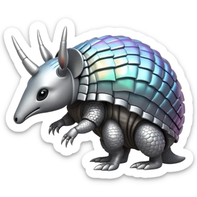 A symbiotic pair consisting of a metallic armadillo-like creature that generates magnetic fields and the colony of crystal formations growing on its back that amplify and direct these energies. sticker
