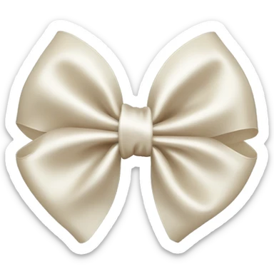 white and beige big satin bow sticker