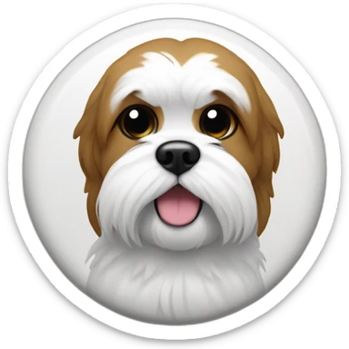 GENERATE A SHITZU ON A BADGE - THE SHITZUE IS WHITE WITH SOME BROWN AROUND THE EYES sticker