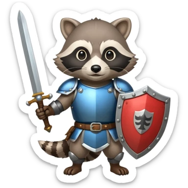 Raccoon with rise of castles game theme  sticker