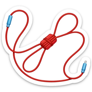 Create a long thin straight red string  sticker