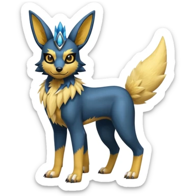Lucario-Anubis-Umbreon-Jolteon-Fakémon-hybrid-creature (full body)  sticker