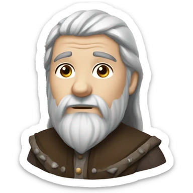 Dwarf cleric brown hair long face and grey eyes sticker