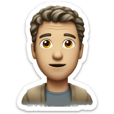 guy standing awkward but he has a huge head  sticker