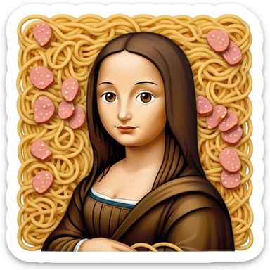 pop art monalisa SPAM meat spaghettio slop  sticker