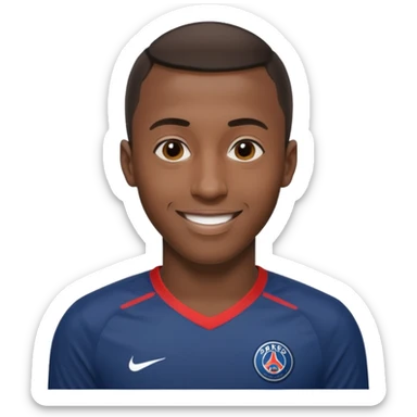 Blaise Matuidi PSG footballer smiling short hair athletic build wearing Paris Saint-Germain football jersey sticker