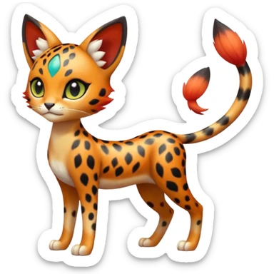 Gradients-colored realistic elegant lanky feminine cute pretty  Liepard-Litten-Meloetta-Sprigatito-Pokémon-fusion-creature (full body) sticker