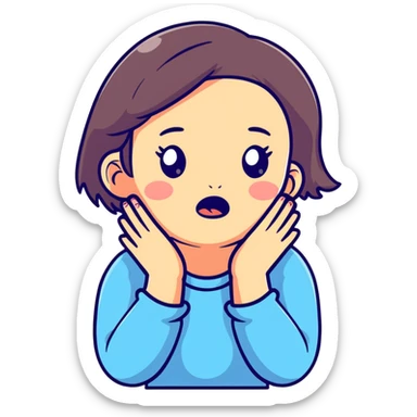 girl choking herself with her hands sticker