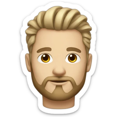 white skin designer with man bun sticker