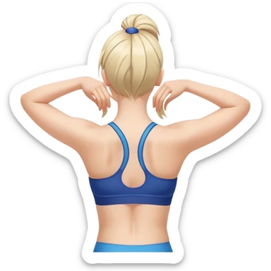 simple full upper body female back with sports bra sticker