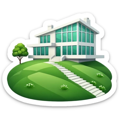 modern house on te hill sticker