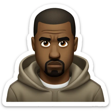 Kanye west frowning while thumb down  sticker