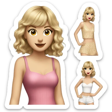 Taylor swift wearing an outfit from the eras tour while smiling sticker