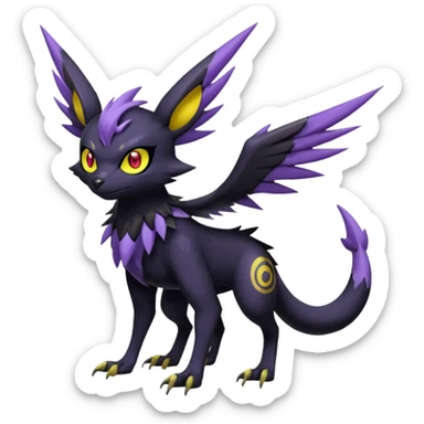 Spooky Nargacuga-Umbreon-Noibat-Noivern-Silvally-Pokémon-Fakémon-fusion (full body) sticker