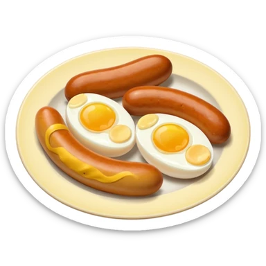 Two boiled eggs and two breakfast sausage  sticker
