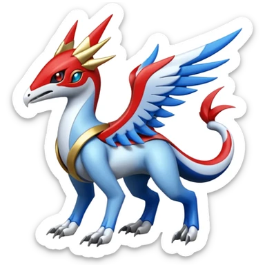 Meloetta-Latias-Rokusho-Wargreymon-Protogen-Pokémon-Digimon-Fakémon-fusion-hybrid-creature sticker