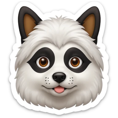 dog white with black face and not hair sticker