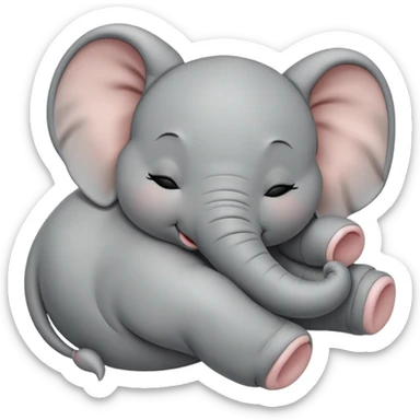 meme-worthy-cute-sleeping-baby-elephant-portrait-emoji,-head-resting-peacefully-with-a-contented-smile,-showcasing-a-delightfully-tiny-build-and-a-luxuriously-soft-gray-hide,-eyes-shut-in-a-serene,-restful-nap,-simplified, eyes closed sticker