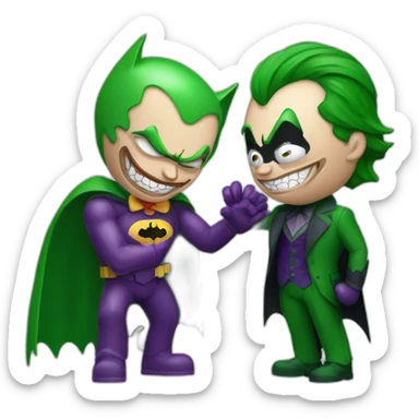 Joker puncturing Batman sticker