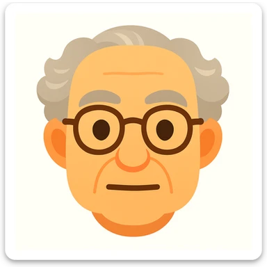 Reduce the number of freckles and age spots, and make the portrait less realistic and more stylized, keeping an emoji-like look and Hans Jonas resemblance. sticker