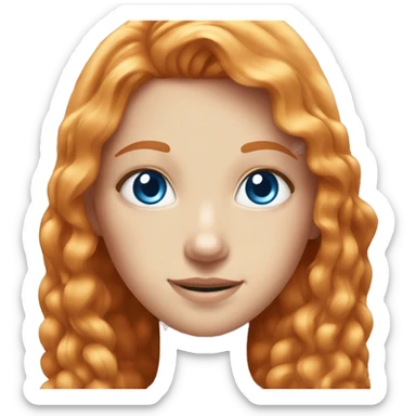 Ginger girl with blue eyes with her girl best friend who has blondę hair and blue eyes  sticker