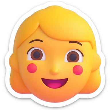 Create a high quality 3D emoji of the girl with no changes, keeping the original style and all details exactly the same. sticker
