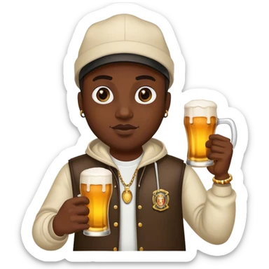 Dark Black Rapper with Beer  sticker