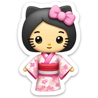 Hello Kitty in kimono sticker