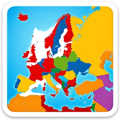 Map of Europe  sticker