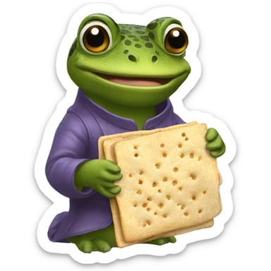 bufo holding matzah  sticker