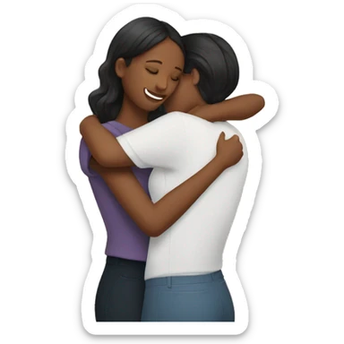 Two women pretty hugging romantically sticker