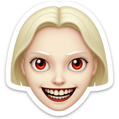 A emoji in which there is a deadly smile like toji from jujutsu kaisen and he is looking towards me scary way sticker